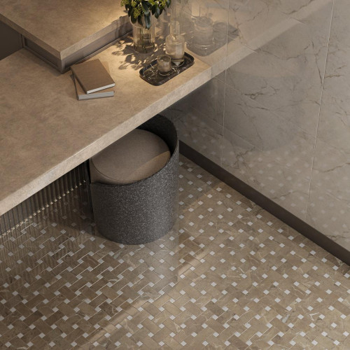 Керамогранит Керама Марацци / Kerama Marazzi СЕРЕНАДА T038\SG6542 ДЕКОР МОЗАИЧНЫЙ зеленый лаппатированный 32x32