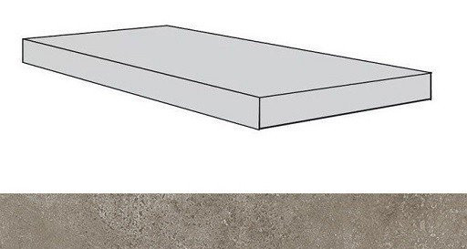 Керамогранит Atlas Concorde Drift Light Grey Scalino Angolare SX / Атлас Конкорд Дрифт Лайт Грей Ступень угловая левая 33х80