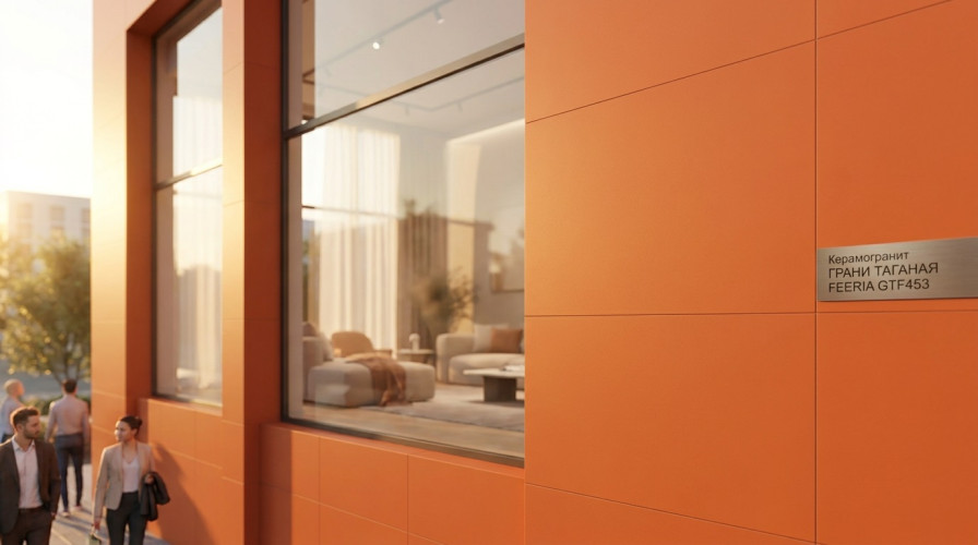 Керамогранит ГРАНИ ТАГАНАЯ FEERIA GTF453 carrot orange / морковно-оранжевый матовый 60x60