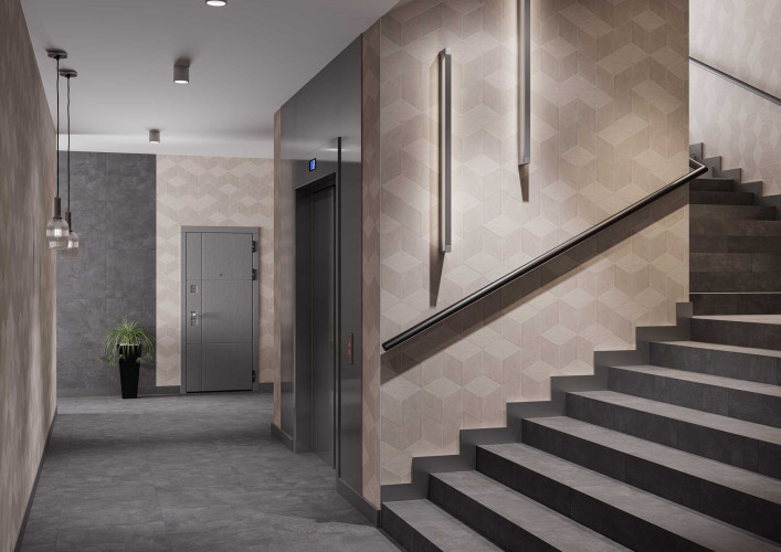 Керамогранит Estima Tramontana Эстима Трамонтана Мозаика TN00 Cube Неполир. 29x25