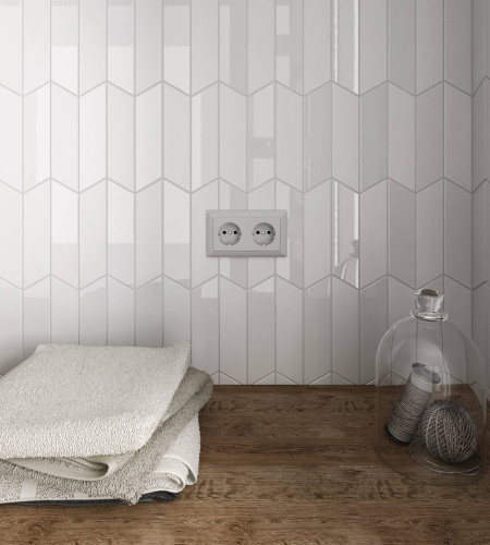 Плитка EQUIPE CHEVRON WALL White Left 5,2x18,6