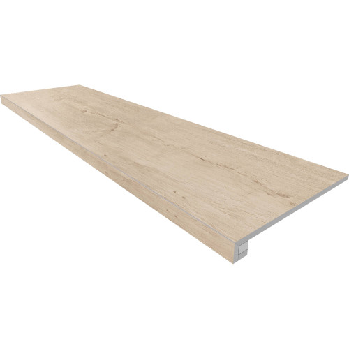 Керамогранит Estima Soft Wood Эстима Софт Вуд SF02 Ступень Неполир. 33x120 (прямоугольный капинос) + Подступенок 14,5x120