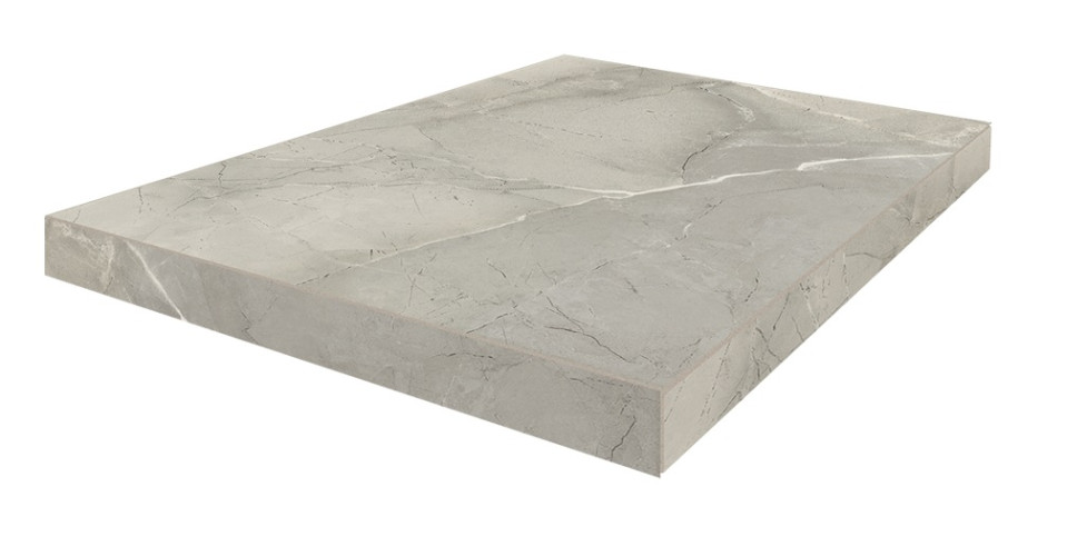 Керамогранит Колизеум КАПРИ СЕРЫЙ ЛАП СТУПЕНЬ Угловая ЛЕВАЯ 33x45