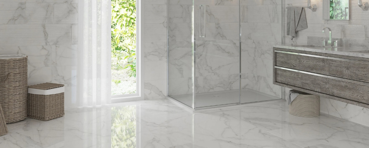 Керамогранит Estima Alba Эстима Альба Мозаика AB01 Hexagon Полир. 25x28,5