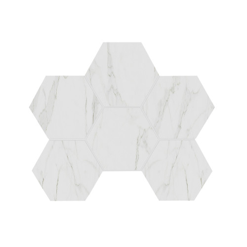 Керамогранит Estima Alba Эстима Альба Мозаика AB01 Hexagon Полир. 25x28,5