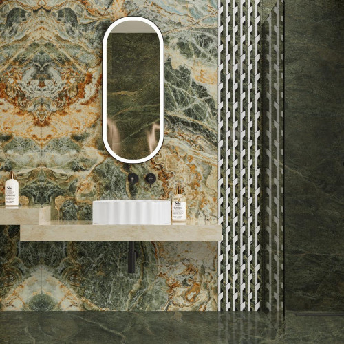 Керама Марацци / Kerama Marazzi SG593522RB\D РИАЛЬТО НОБИЛЕ ПАННО 2 зеленый лаппатированный обрезной 119,5x238,5