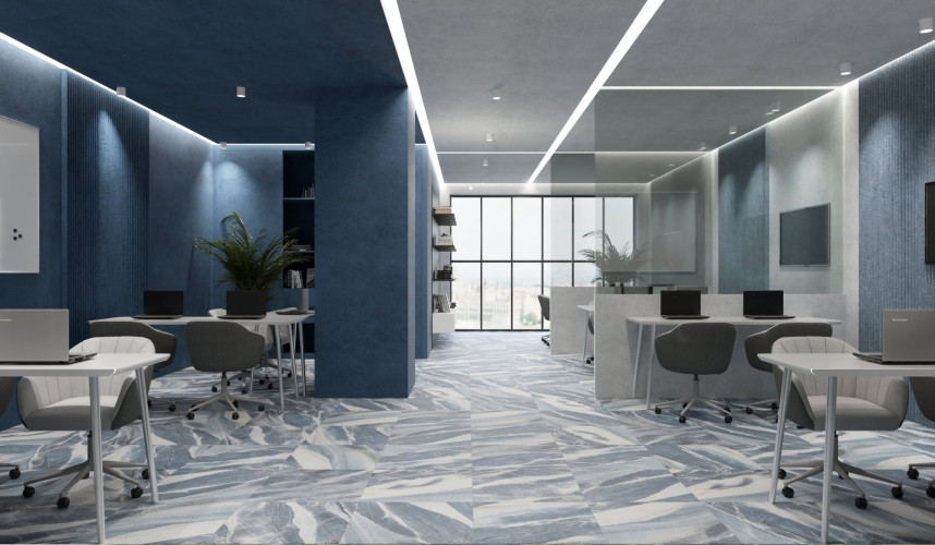 Керамогранит ПИАСТРЕЛЛА AZ603R azul macaube / синий камень матовый 60x60