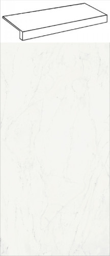 Италон Шарм Делюкс Бьянко Микеланжело Ступень Фронт / Italon Charme Deluxe Bianco Michelangelo Scale Front 33x160