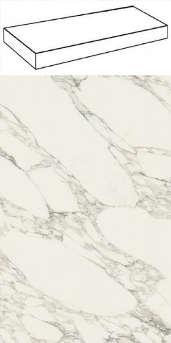 Италон Шарм Делюкс Арабескато Уайт Ступень Угловая / Italon Charme Deluxe Arabescato White Scale Angle 33x160