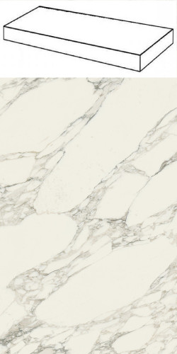 Италон Шарм Делюкс Арабескато Уайт Ступень Угловая / Italon Charme Deluxe Arabescato White Scale Angle 33x160