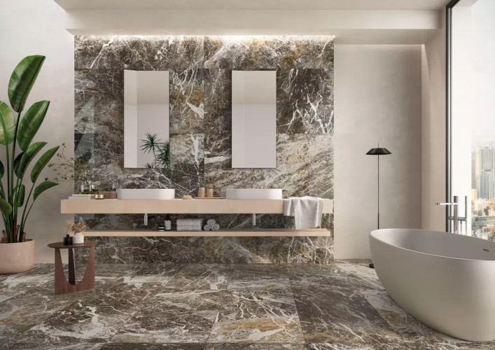 Атлас Конкорд Ф.Д.М. КВАРК БРЕЧИА ДИ КАРАВАДЖО Рет / Atlas Concorde F.D.M. QUARK BRECCIA DI CARAVAGGIO Ret 120x120