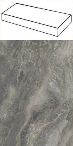 Италон Шарм Делюкс Гриджио Оробико Ступень Угловая / Italon Charme Deluxe Grigio Orobico Scale Angle 33x160