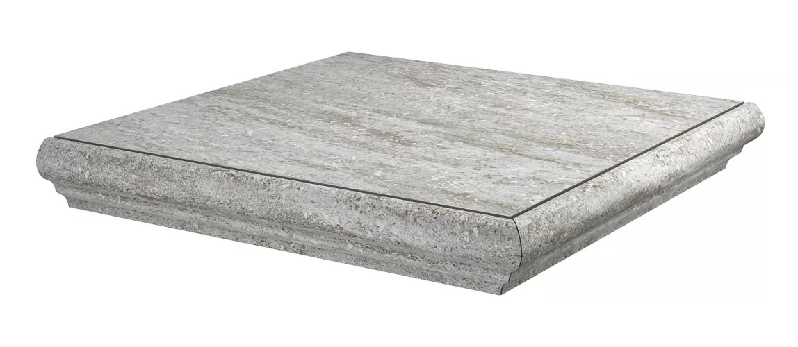 Керамогранит Керама Марацци / Kerama Marazzi ТЕРРАСА SG158700N\GR\AND СТУПЕНЬ угловая правая серый противоскользящий 30x30