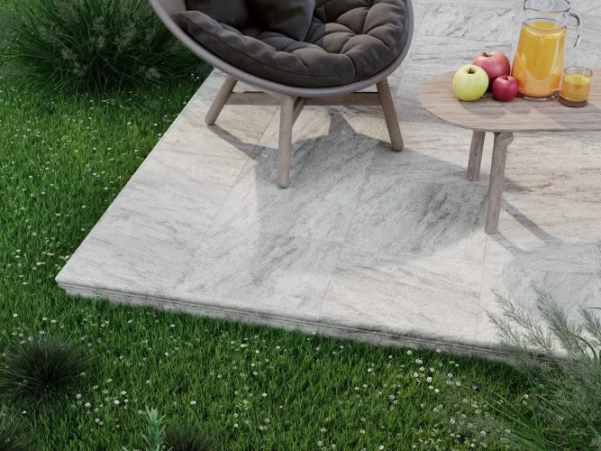Керамогранит Керама Марацци / Kerama Marazzi ТЕРРАСА SG158700N\GR\AND СТУПЕНЬ угловая правая серый противоскользящий 30x30