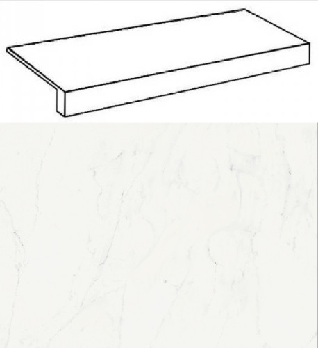 Италон Шарм Делюкс Бьянко Микеланжело Ступень Фронт / Italon Charme Deluxe Bianco Michelangelo Scale Front 33x80