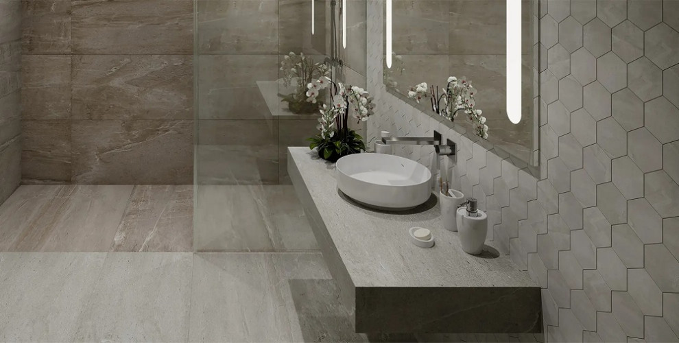 Мозаика Аметис Кайлас Лайт Браун / Ametis Kailas Light Brown KA03 Hexagon Непол. 25x28,5