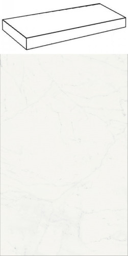 Италон Шарм Делюкс Бьянко Микеланжело Ступень Угловая / Italon Charme Deluxe Bianco Michelangelo Scale Angle 33x120
