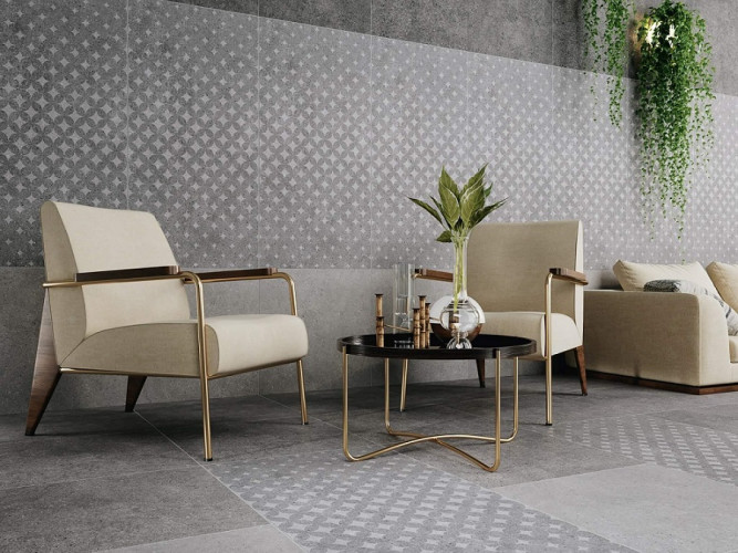 Керама Марацци / Kerama Marazzi SBD026\DL500920 ФОНДАМЕНТА декор серый орнамент 60x119,5