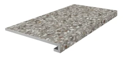 Керамогранит Керама Марацци / Kerama Marazzi KM6060G0011RGCF БРИЧИОЛА Ступень фронтальная клееная серый матовый обрезной 33x60