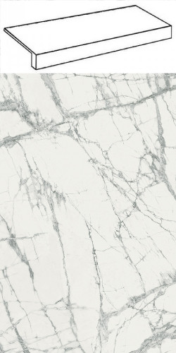 Италон Шарм Делюкс Инвизибл Уайт Ступень Фронт / Italon Charme Deluxe Invisible White Scale Front 33x120