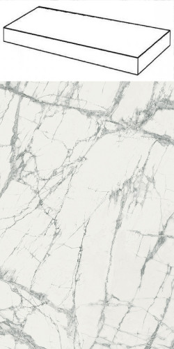 Италон Шарм Делюкс Инвизибл Уайт Ступень Угловая / Italon Charme Deluxe Invisible White Scale Angle 33x120