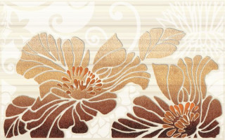 Нефрит-Керамика Вставка Декор 1-09-03-15-075-1 Кензо коричневый 25х40