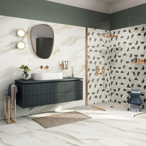 Керамогранит Колизеум ТРЕВИ УАЙТ СТУПЕНЬ Угл. ПРАВ 33x90