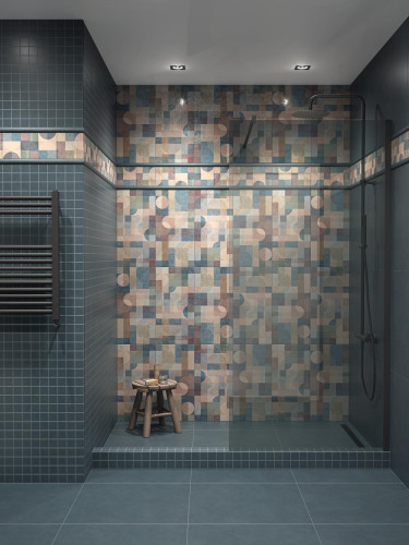 Керама Марацци / Kerama Marazzi ПРО ЧЕМЕНТО DD6421\MM ДЕКОР МОЗАИЧНЫЙ зеленый матовый 30x30