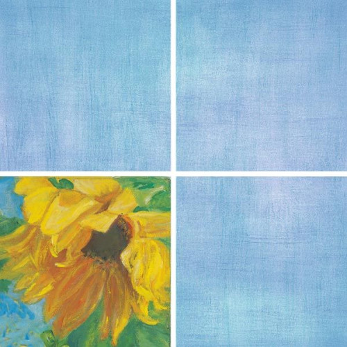 Плитка Нефрит-Керамика Декор 41-38-67-7203 Подсолнухи голубой 20х20