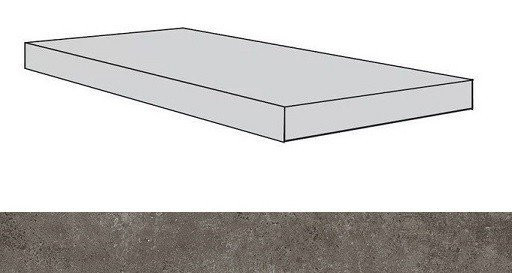 Керамогранит Atlas Concorde Drift Grey Scalino Angolare SX / Атлас Конкорд Дрифт Грей Ступень угловая левая 33х60