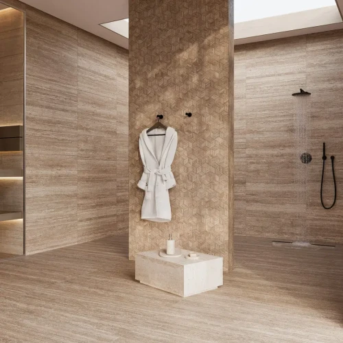 Керама Марацци / Kerama Marazzi KM6060G0891R ПРО ТРАВЕРТИН коричневый светлый матовый обрезной 60x60