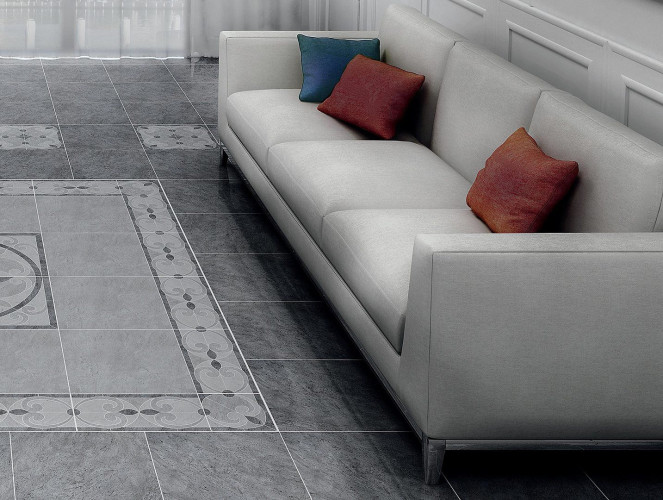 Керамогранит Kerama Marazzi Монтаньоне серый тёмный 42x42 лаппатированный