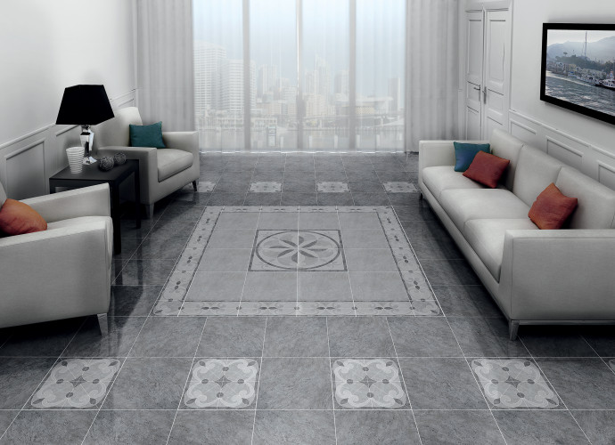 Керамогранит Kerama Marazzi Монтаньоне серый тёмный 42x42 лаппатированный