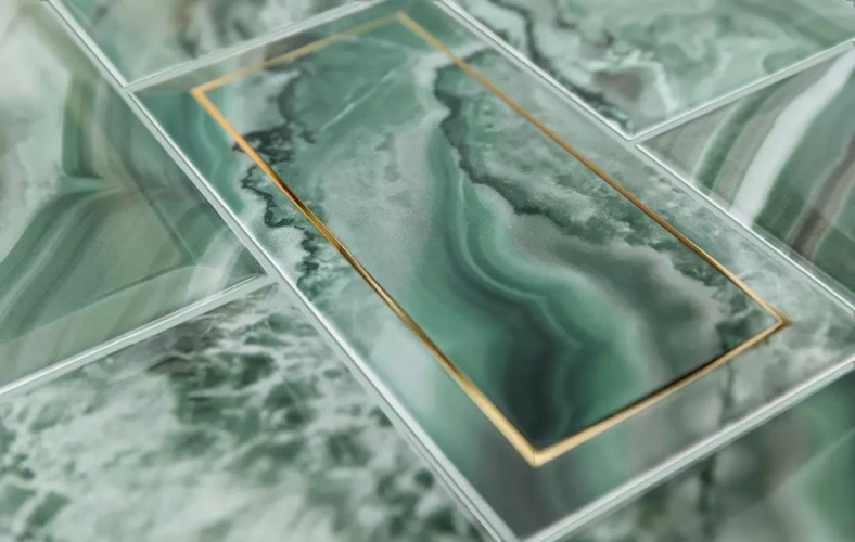 Керамическая плитка Керама Марацци OS\C275\19077 ДЕКОР СЕТТИНЬЯНО зеленый глянцевый 9,9x20