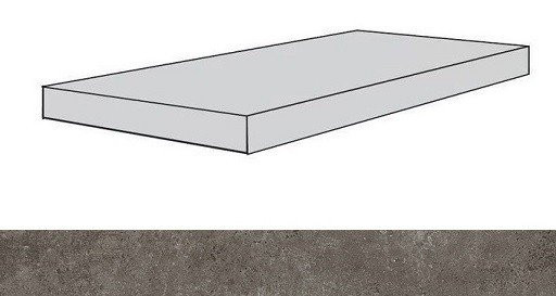 Керамогранит Atlas Concorde Drift Grey Scalino Angolare DX / Атлас Конкорд Дрифт Грей Ступень угловая правая 33х160