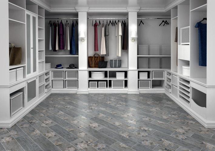 Керамогранит Kerama Marazzi Поджио Цветы серый светлый 20x80 обрезной