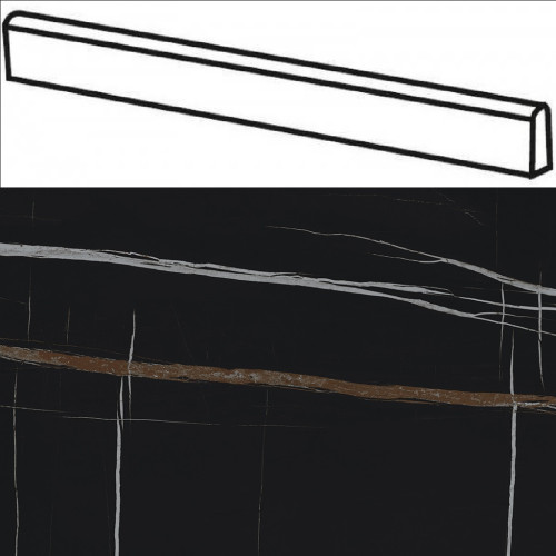 Италон Шарм Делюкс Сахара Нуар Плинтус / Italon Charme Deluxe Sahara Noir Battiscopa 7,2x80