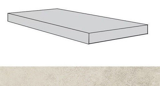 Керамогранит Atlas Concorde Drift White Scalino Angolare SX / Атлас Конкорд Дрифт Вайт Ступень угловая левая 33х160