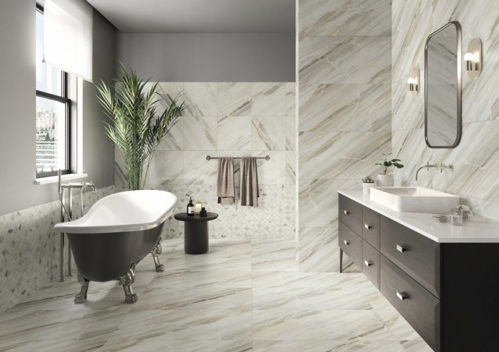 Керамогранит Колизеум ФЛОРЕНЦИЯ БЕЛЫЙ ПЛИНТУС 7,2x90