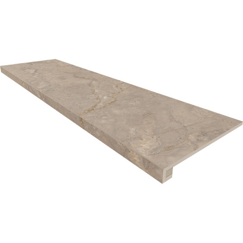 Керамогранит Estima Bernini Эстима Бернини Ступень BR02 33x120 Неполир. (прямоугольный капинос) без насечек + Подступенок 14,5x120