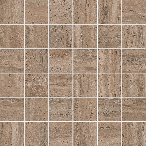Керама Марацци / Kerama Marazzi KMD2MSA019GR ПРО ТРАВЕРТИН Декор мозаичный коричневый светлый матовый обрезной 30x30